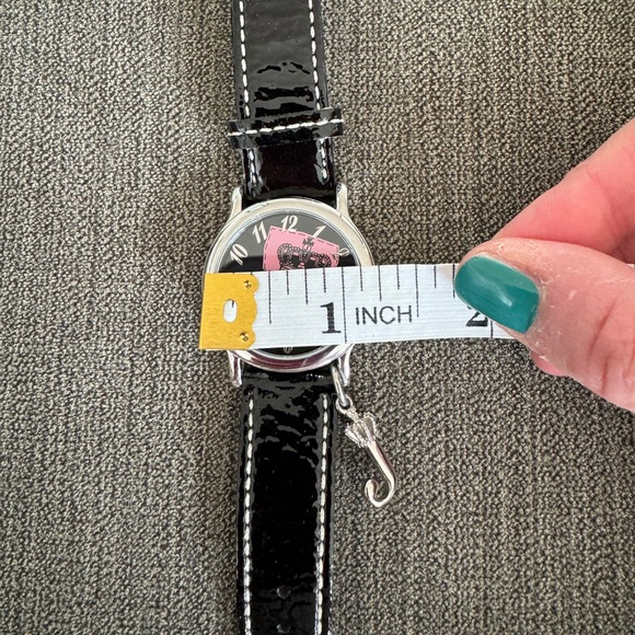 💖🖤Juicy couture leather & stainless steel black watch, pink face! Like new! - Picture 9 of 11